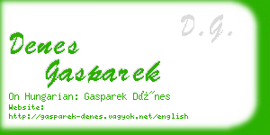 denes gasparek business card